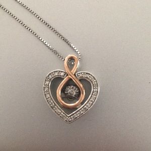Heart necklace 10k rose gold.